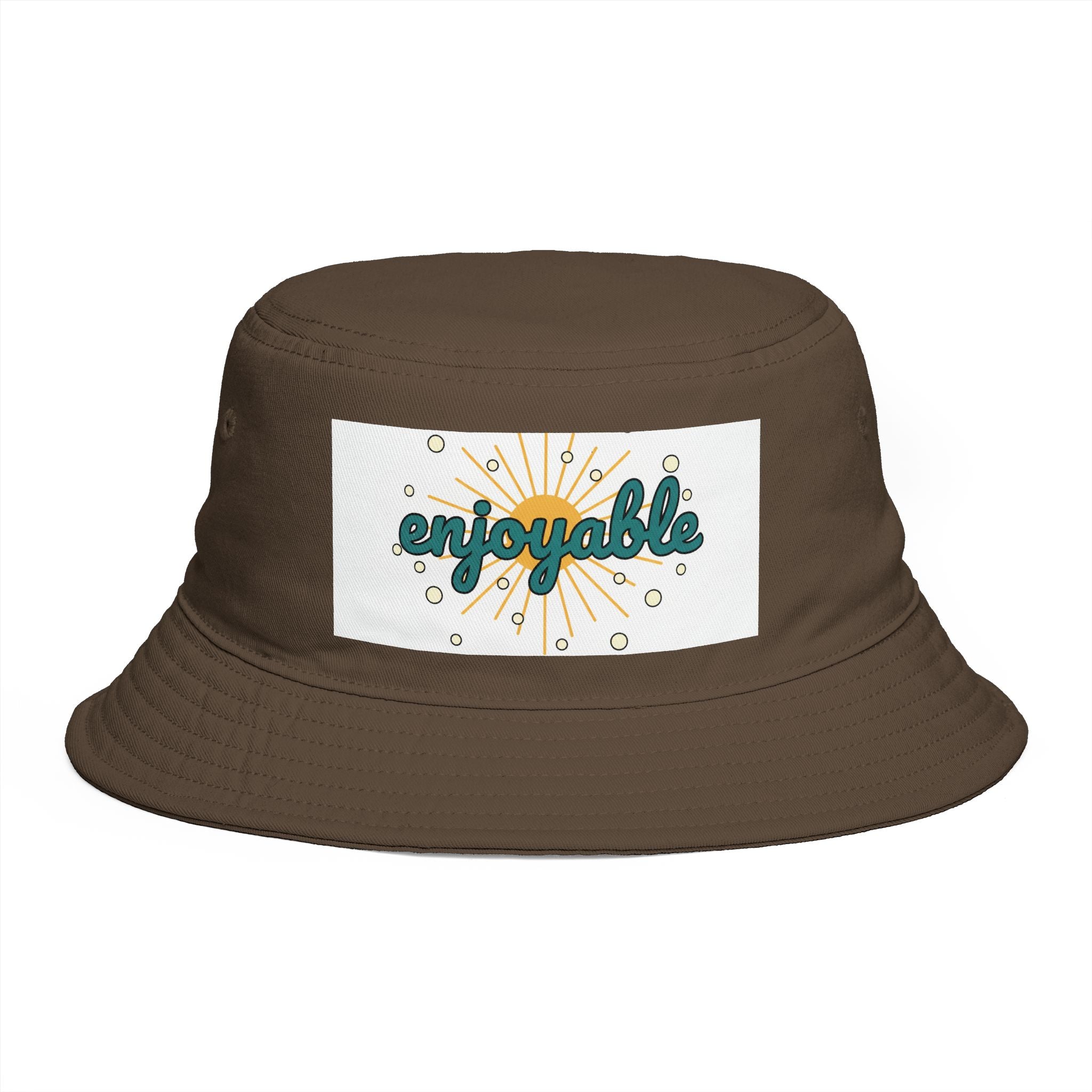 Enjoyable Retro Sunburst Bucket Hat – Casual Outdoor Summer Accessory