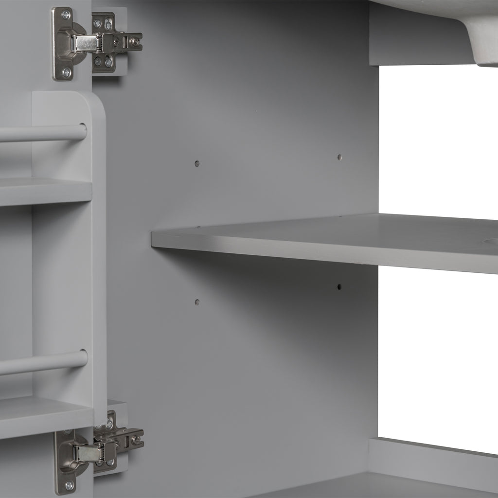 30-Inch Gray Bathroom Vanity Base with Storage – Cabinet Only