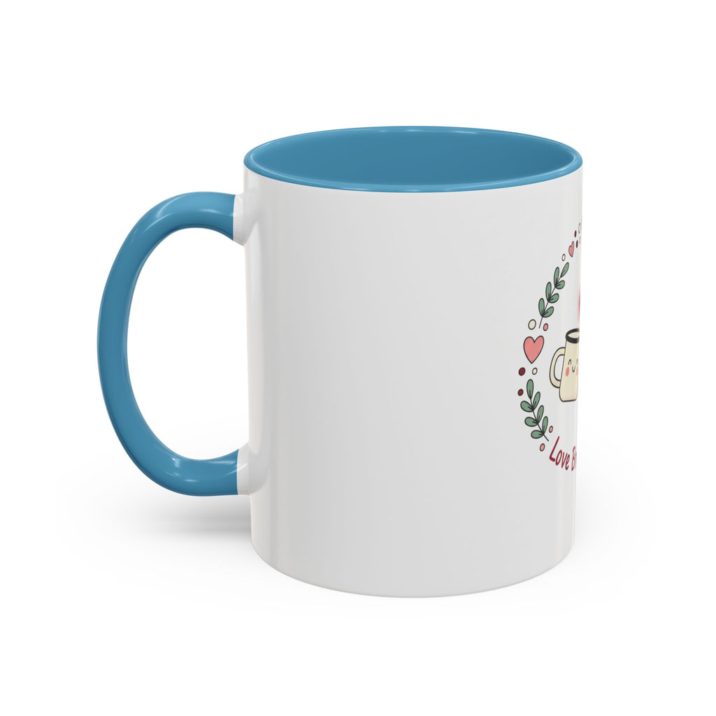 Love Brewed Here Coffee Mug — Cute Kawaii Couples Mug (11/15oz)