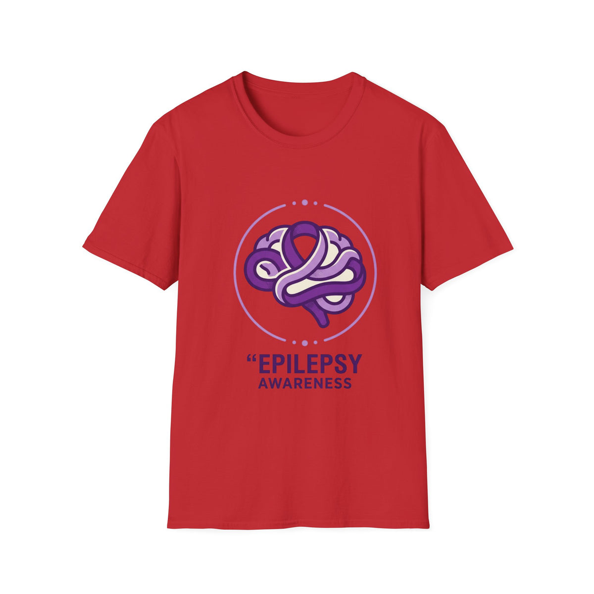 Epilepsy Awareness T-Shirt — Purple Ribbon Brain Design