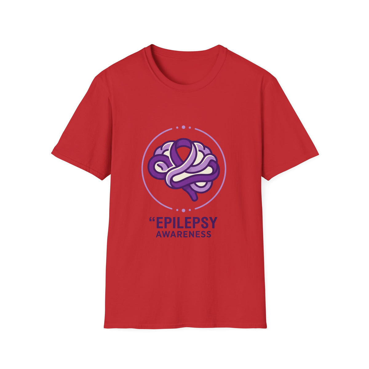 Epilepsy Awareness T-Shirt — Purple Ribbon Brain Design