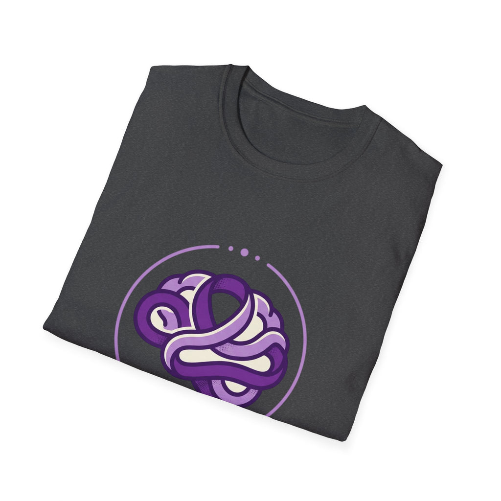 Epilepsy Awareness T-Shirt — Purple Ribbon Brain Design