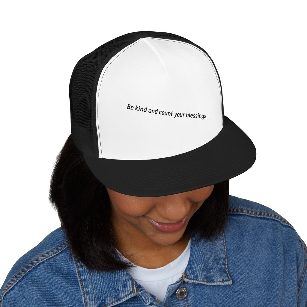 Embroidered Trucker Cap — Minimal Text Mesh Snapback