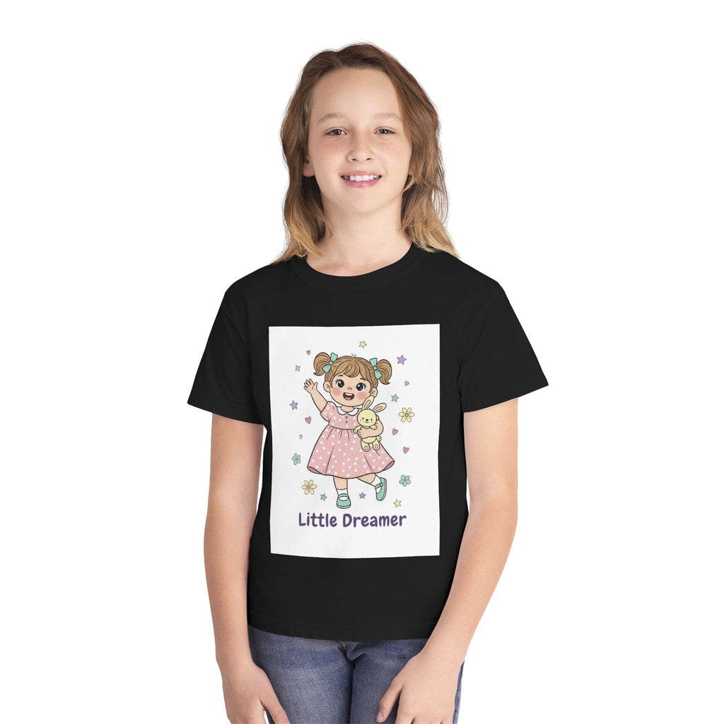 Little Dreamer Kids Tee — Cute Girl with Teddy Graphic