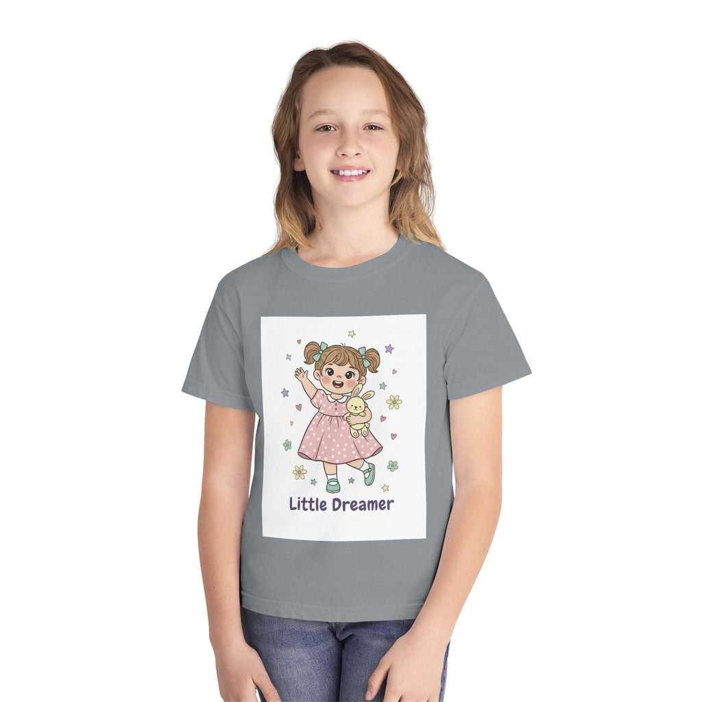 Little Dreamer Kids Tee — Cute Girl with Teddy Graphic