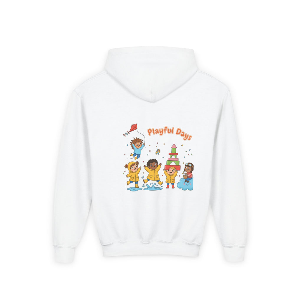 Youth Hoodie — "Playful Days" Kids Cartoon Party Graphic Hoodie