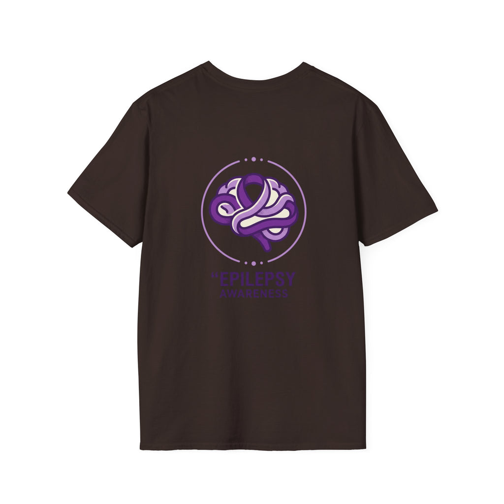 Epilepsy Awareness T-Shirt — Purple Ribbon Brain Design