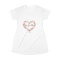 Floral Heart "Love You More" T-Shirt Dress — Romantic Rose Graphic