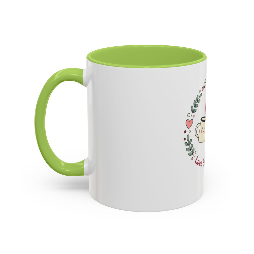 Love Brewed Here Coffee Mug — Cute Kawaii Couples Mug (11/15oz)