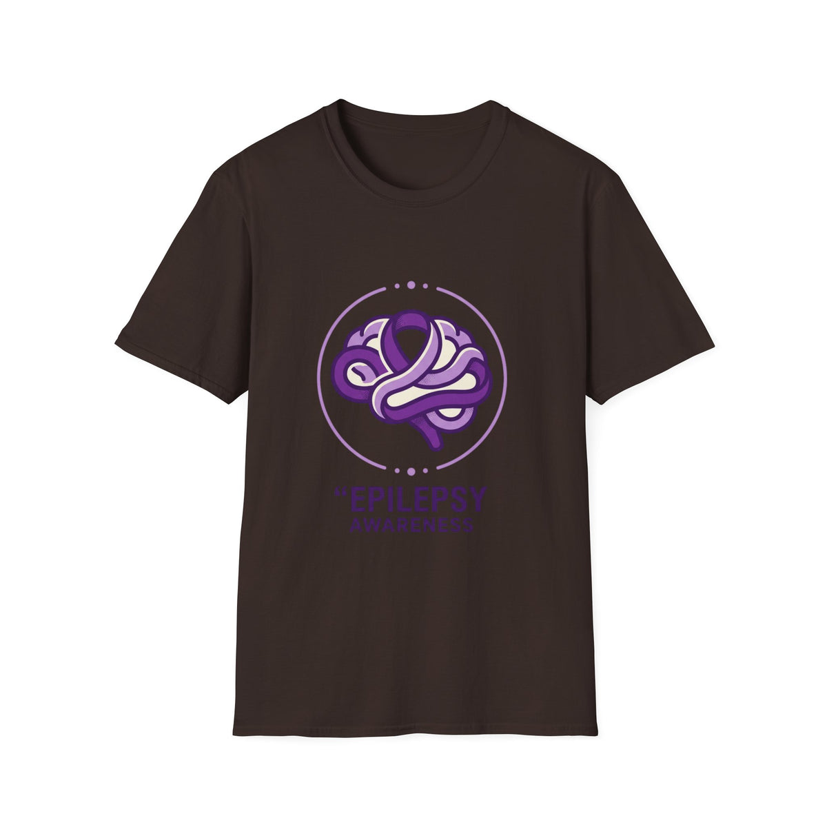 Epilepsy Awareness T-Shirt — Purple Ribbon Brain Design