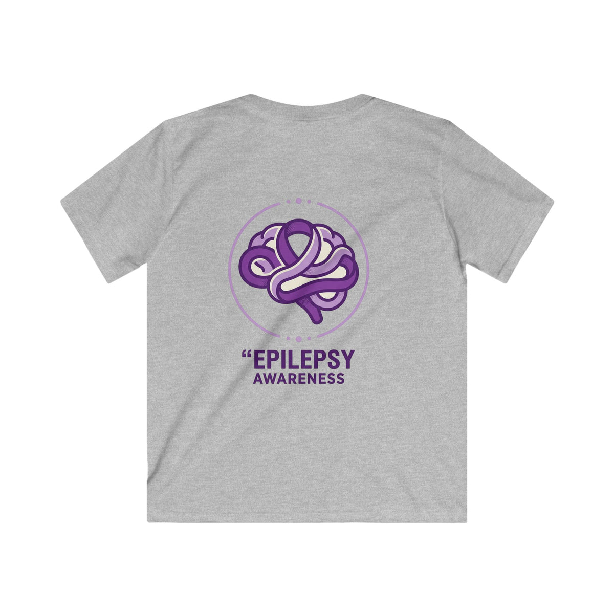 Epilepsy Awareness Kids T‑Shirt — Purple Brain Ribbon Support Tee