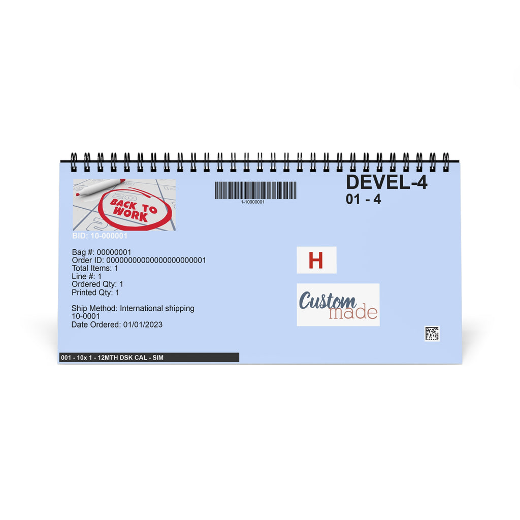 Desktop Calendar — 'Back to Work' Spiral Desk Calendar (Motivational Office Planner)