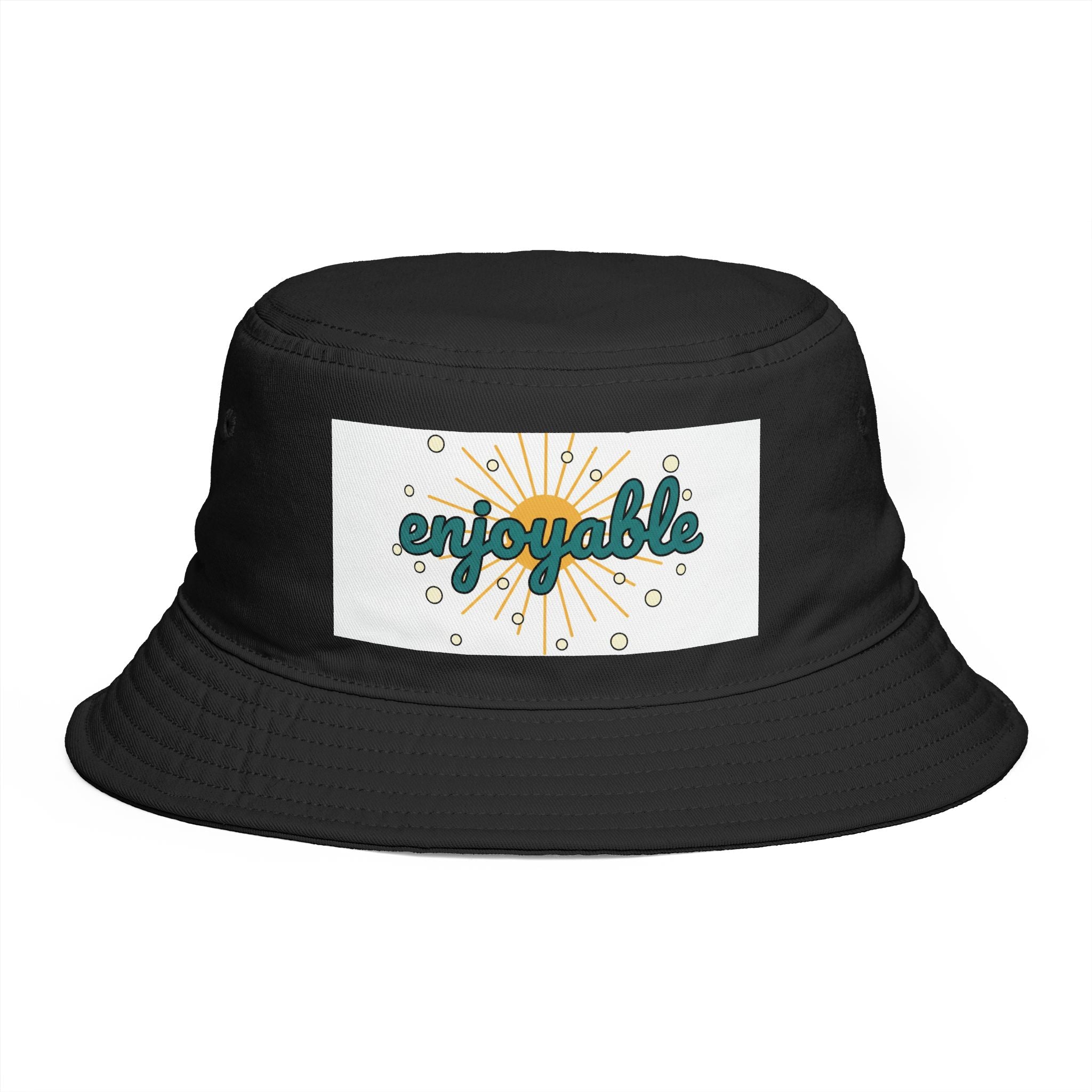 Enjoyable Retro Sunburst Bucket Hat – Casual Outdoor Summer Accessory
