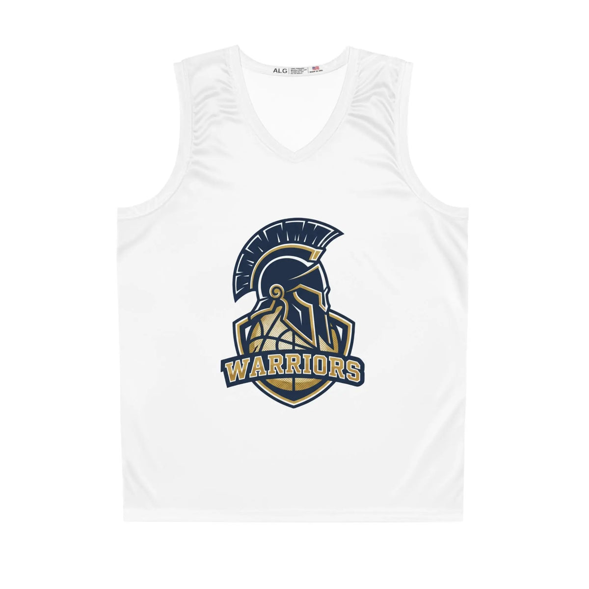 White tank top with Warriors logo on a white background