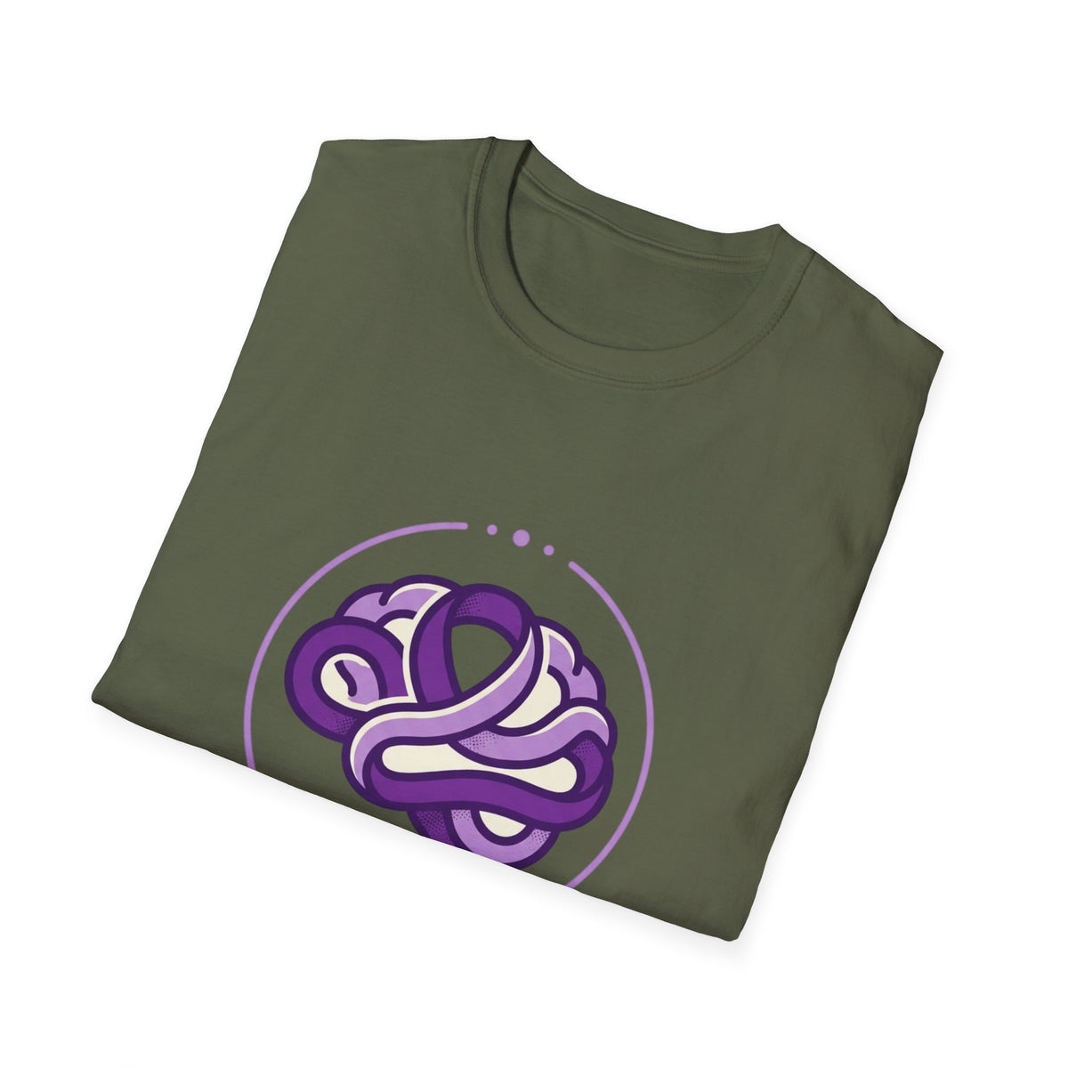 Epilepsy Awareness T-Shirt — Purple Ribbon Brain Design