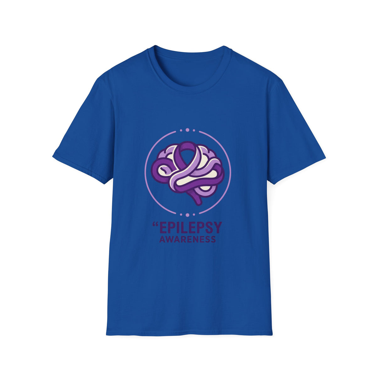 Epilepsy Awareness T-Shirt — Purple Ribbon Brain Design