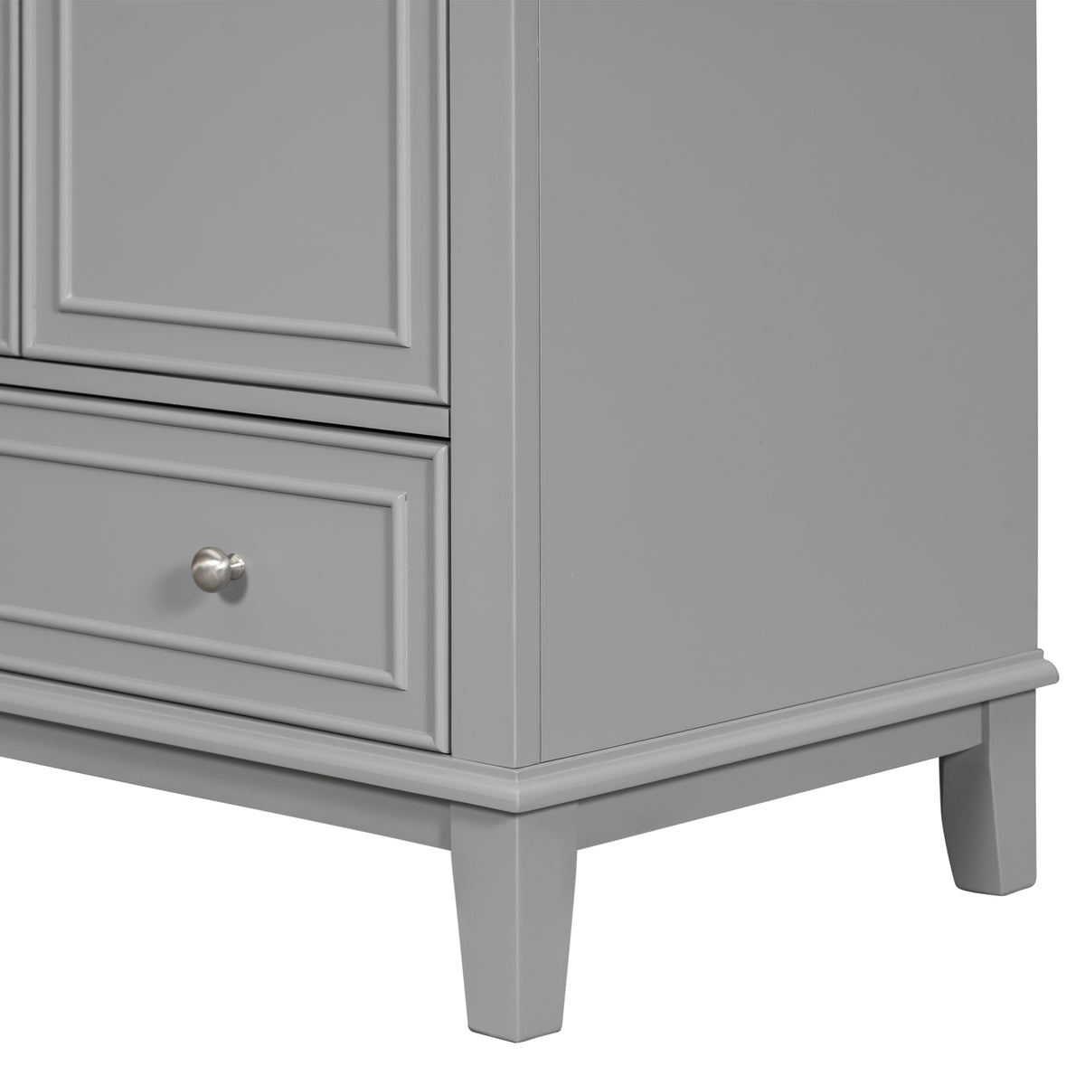 30-Inch Gray Bathroom Vanity Base with Storage – Cabinet Only