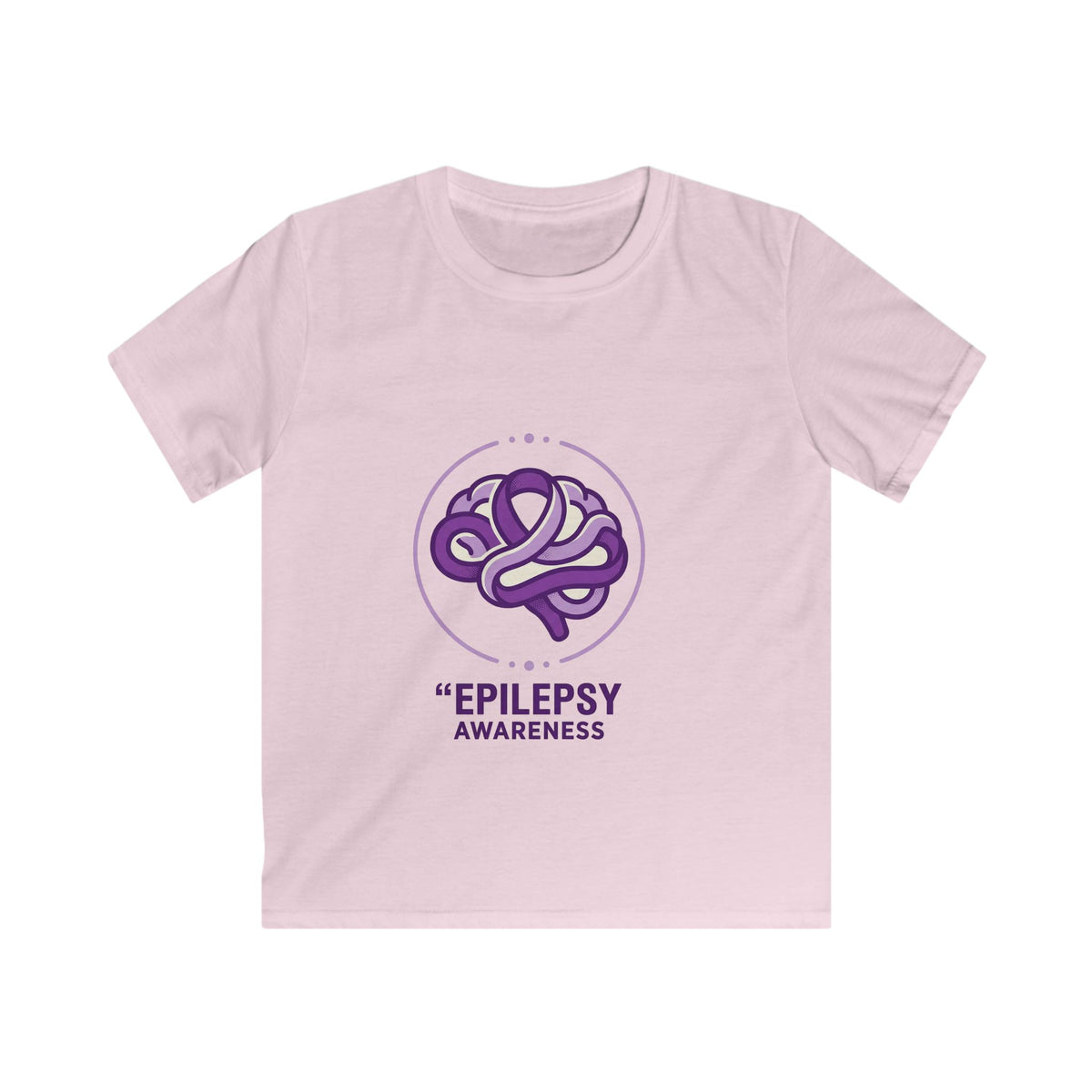 Epilepsy Awareness Kids T‑Shirt — Purple Brain Ribbon Support Tee