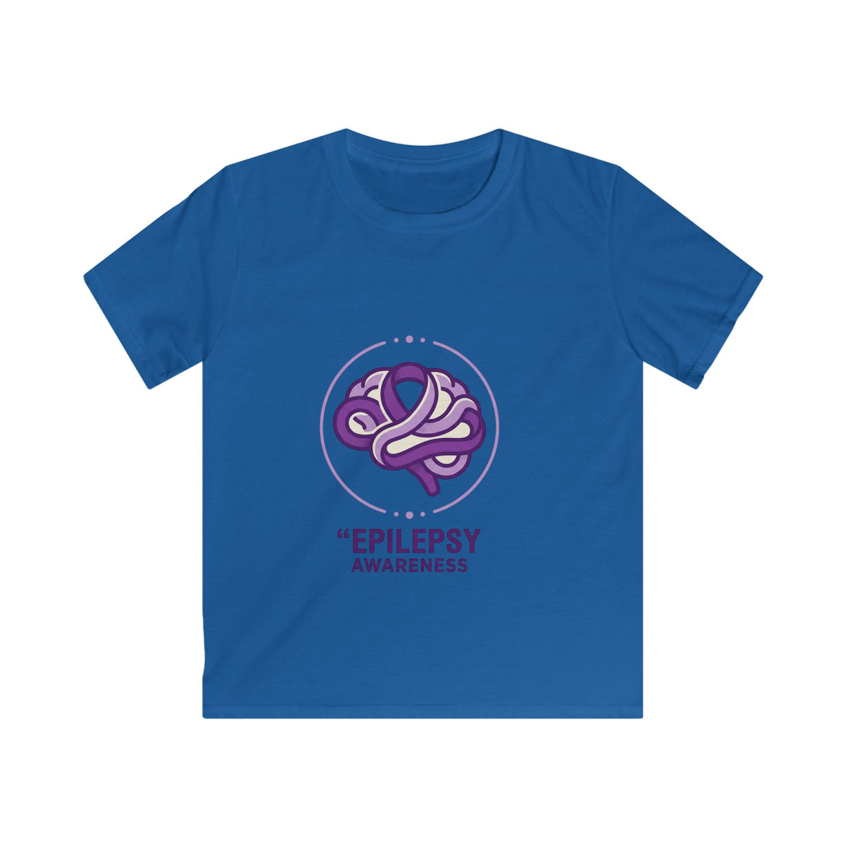 Epilepsy Awareness Kids T‑Shirt — Purple Brain Ribbon Support Tee