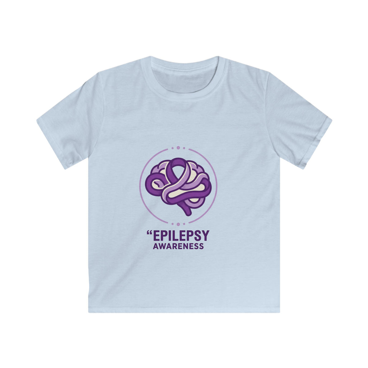 Epilepsy Awareness Kids T‑Shirt — Purple Brain Ribbon Support Tee