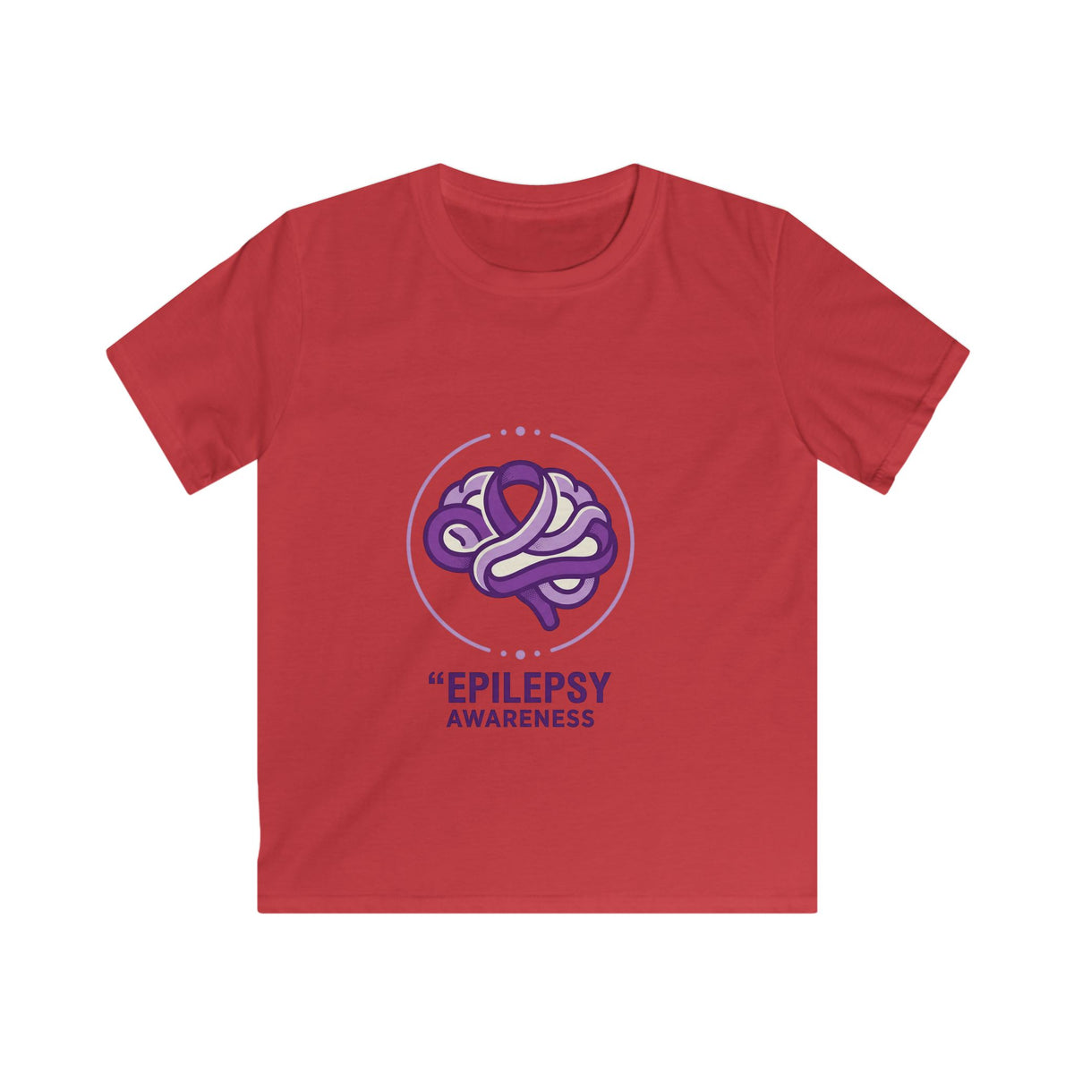 Epilepsy Awareness Kids T‑Shirt — Purple Brain Ribbon Support Tee