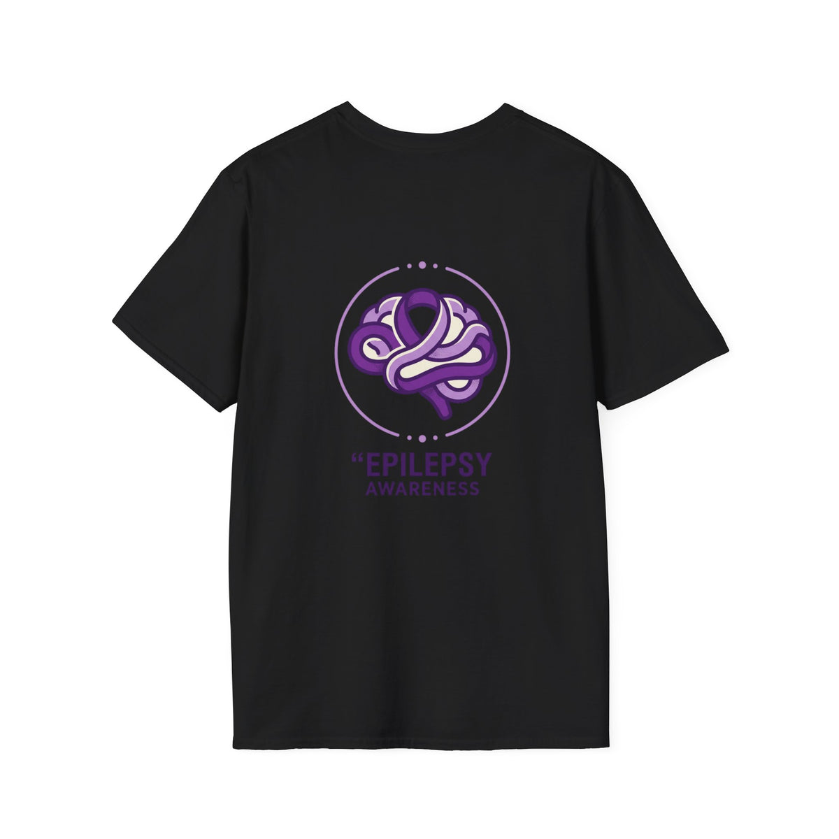 Epilepsy Awareness T-Shirt — Purple Ribbon Brain Design