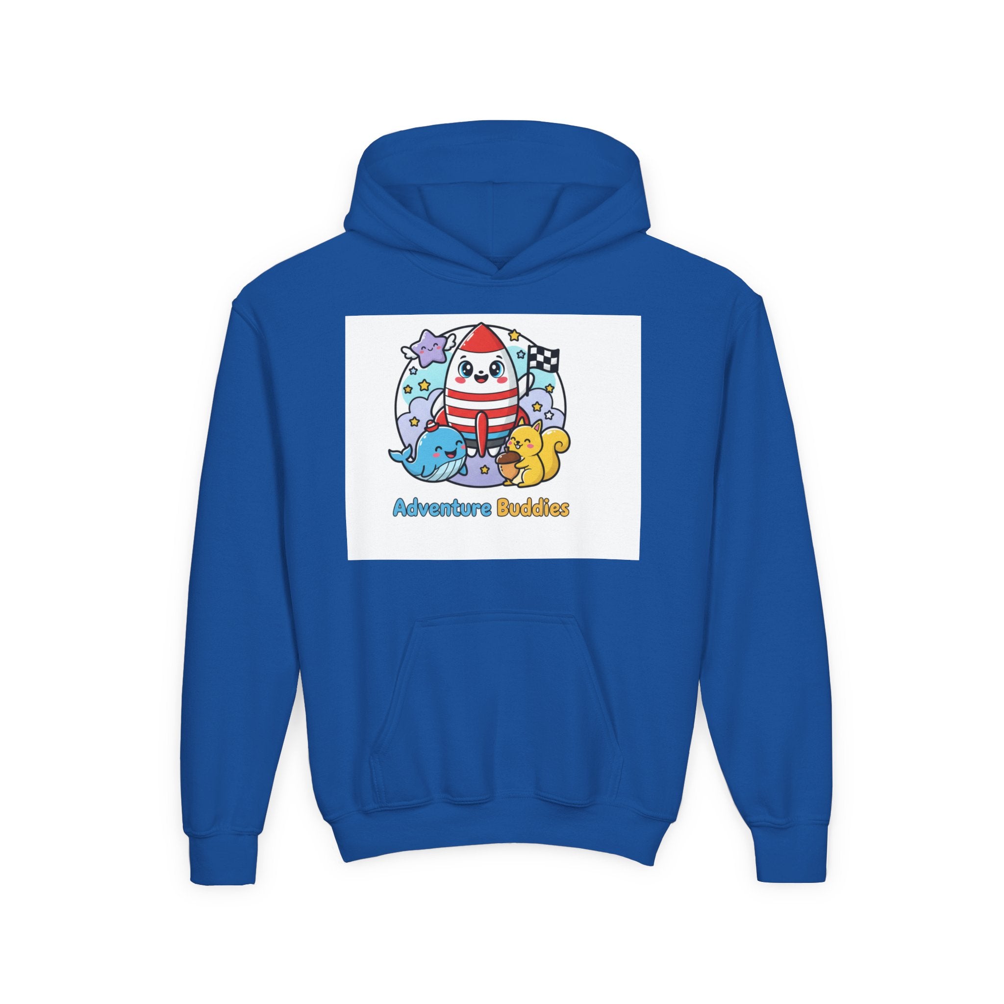 Adventure Buddies Youth Hoodie — Cute Rocket & Sea Creatures Kids Sweatshirt