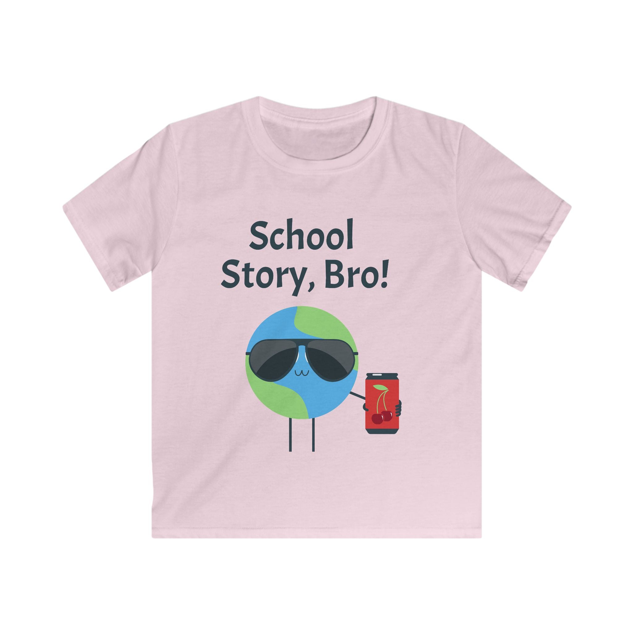 Kids T-Shirt — "School Story, Bro!" Cool Earth Cartoon Back-to-School Tee