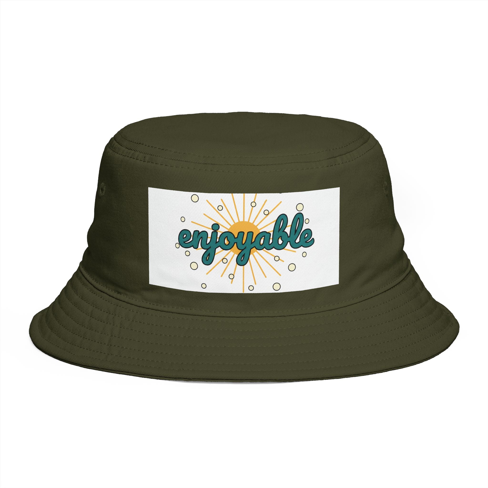 Enjoyable Retro Sunburst Bucket Hat – Casual Outdoor Summer Accessory