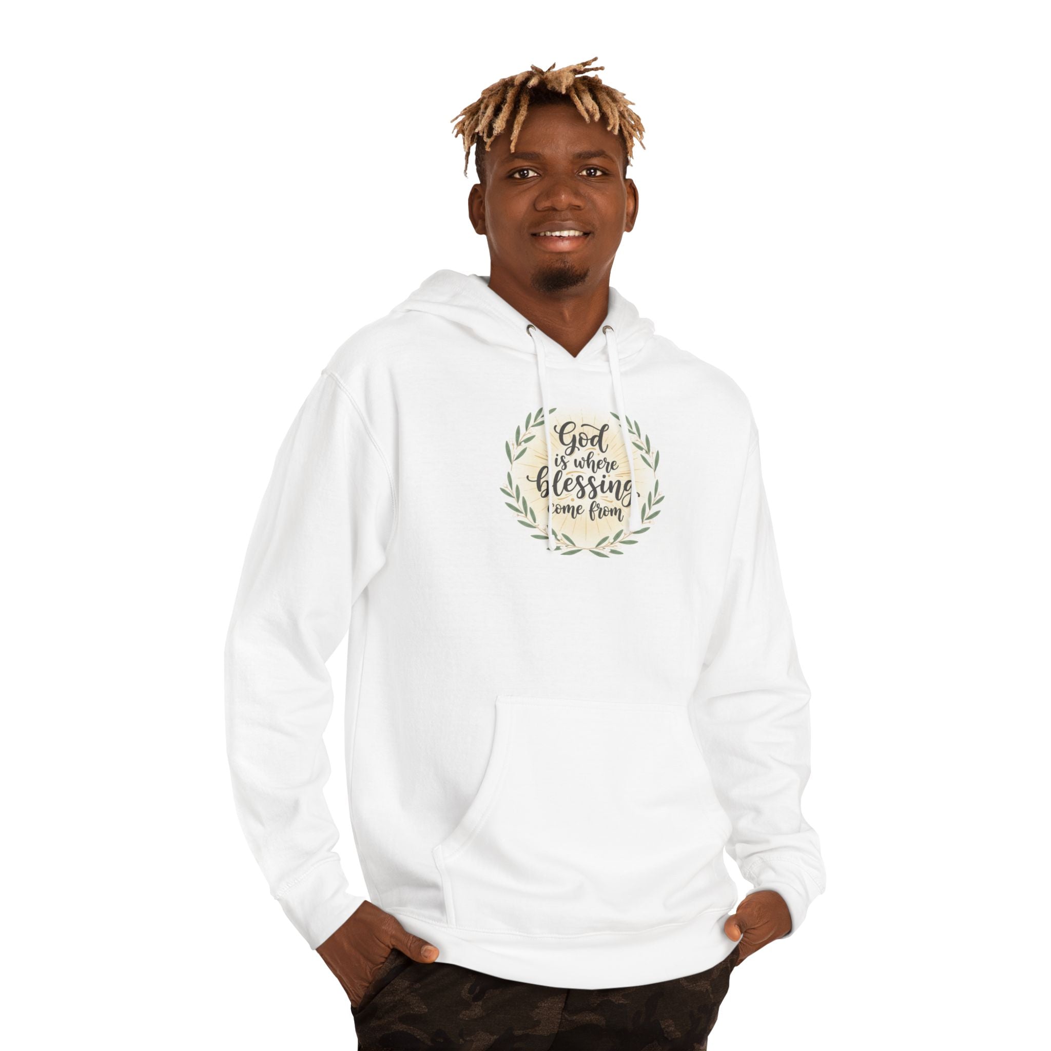 God Is My Blessing Hoodie — Faith-Based Wreath Pullover