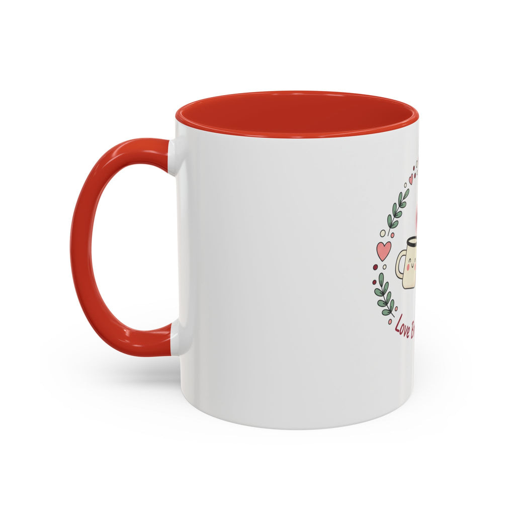 Love Brewed Here Coffee Mug — Cute Kawaii Couples Mug (11/15oz)