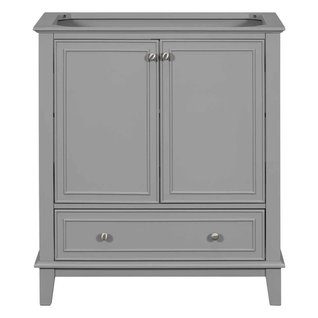 30-Inch Gray Bathroom Vanity Base with Storage – Cabinet Only
