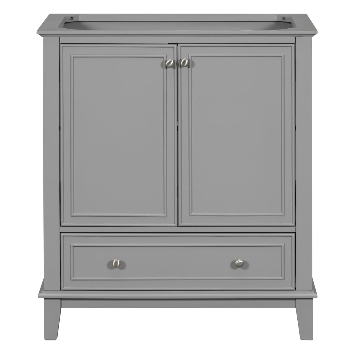 30-Inch Gray Bathroom Vanity Base with Storage – Cabinet Only