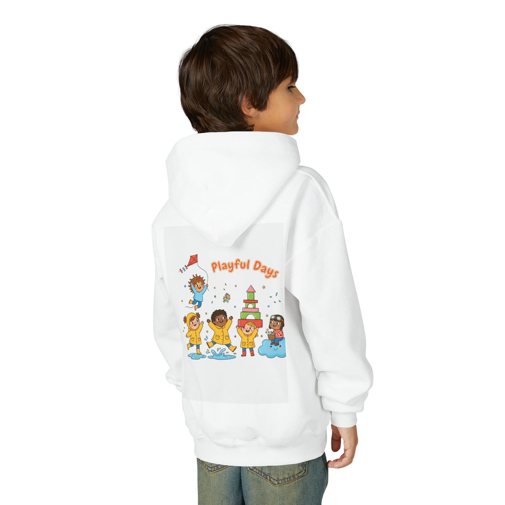 Youth Hoodie — "Playful Days" Kids Cartoon Party Graphic Hoodie