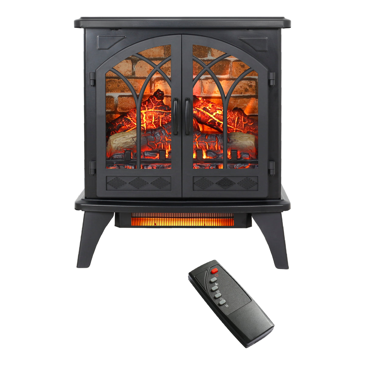 24-Inch 3D Infrared Electric Fireplace Stove with Remote