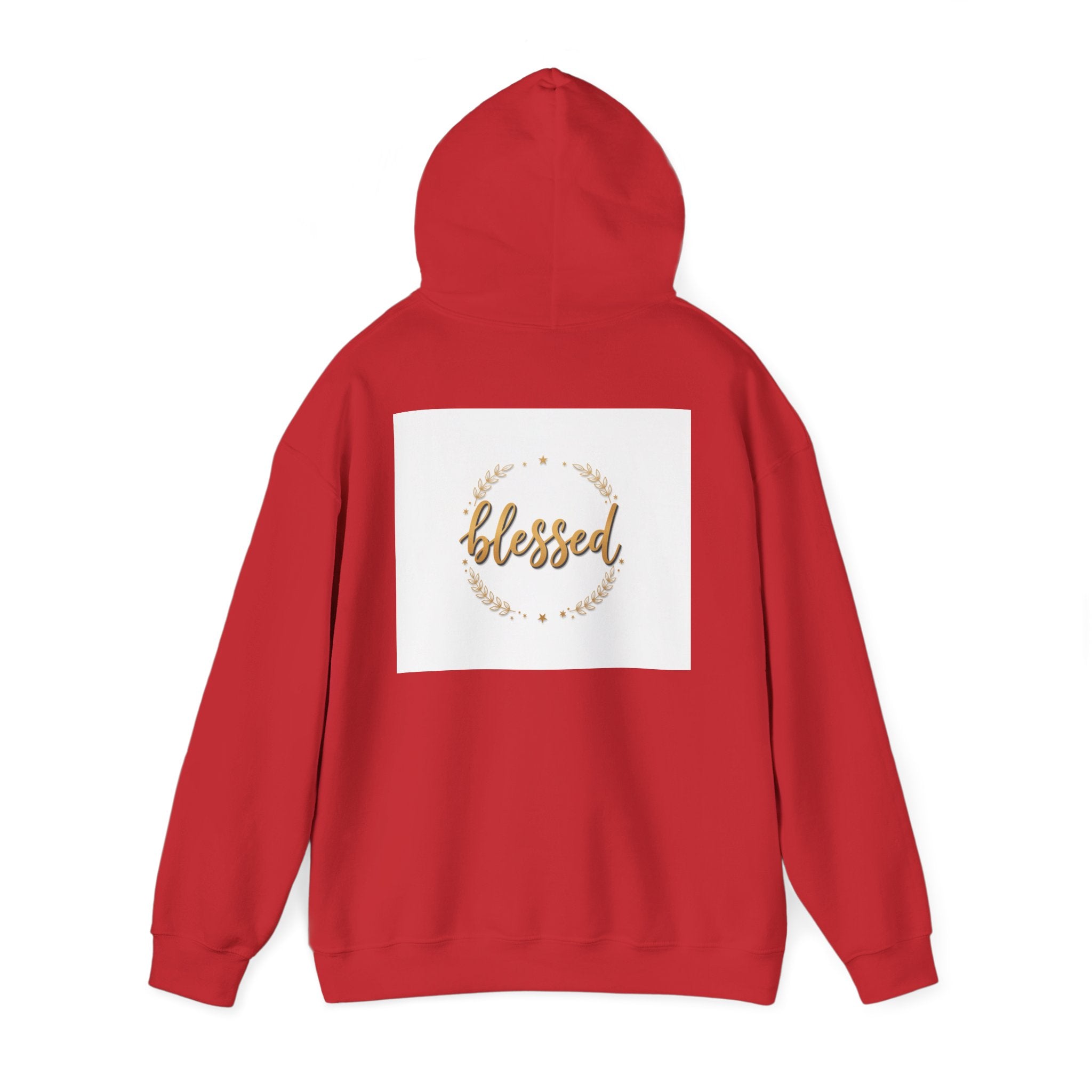 Blessed Hoodie — Gold Script Wreath Comfort Pullover
