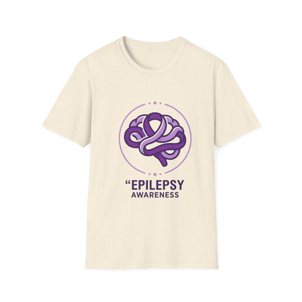 Epilepsy Awareness T-Shirt — Purple Ribbon Brain Design