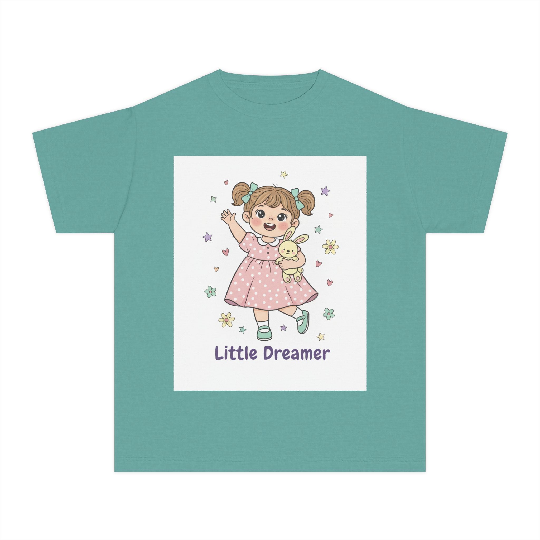 Little Dreamer Kids Tee — Cute Girl with Teddy Graphic