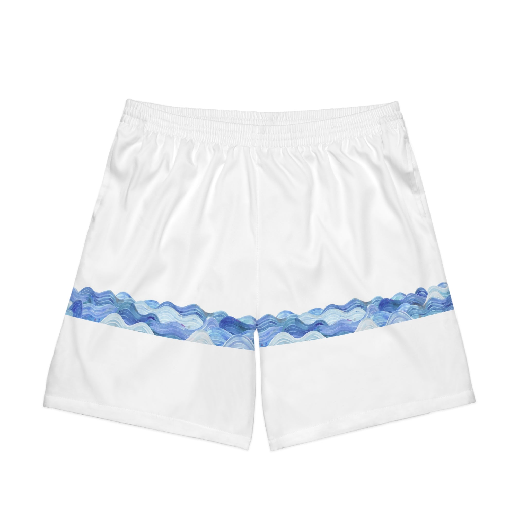 Men's Beach Shorts — Blue Wave Chevron Swim Trunks