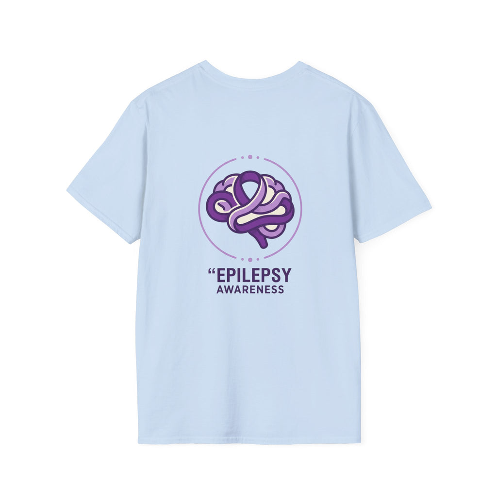 Epilepsy Awareness T-Shirt — Purple Ribbon Brain Design
