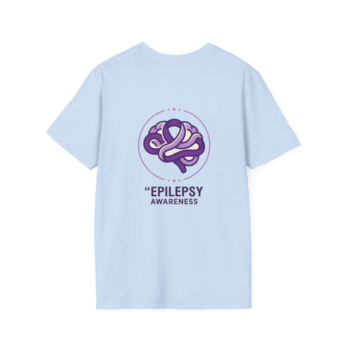 Epilepsy Awareness T-Shirt — Purple Ribbon Brain Design