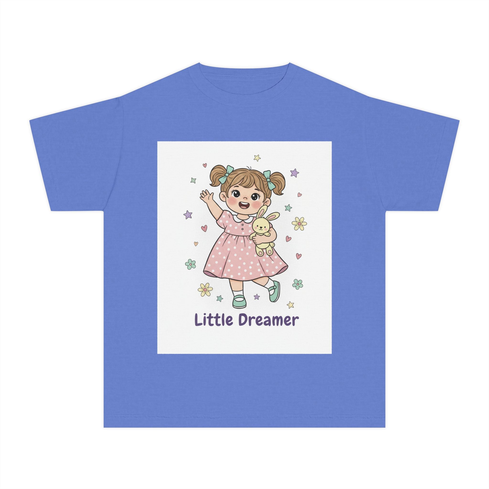 Little Dreamer Kids Tee — Cute Girl with Teddy Graphic