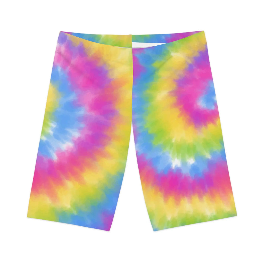 Colorful tie-dye pattern on a white background