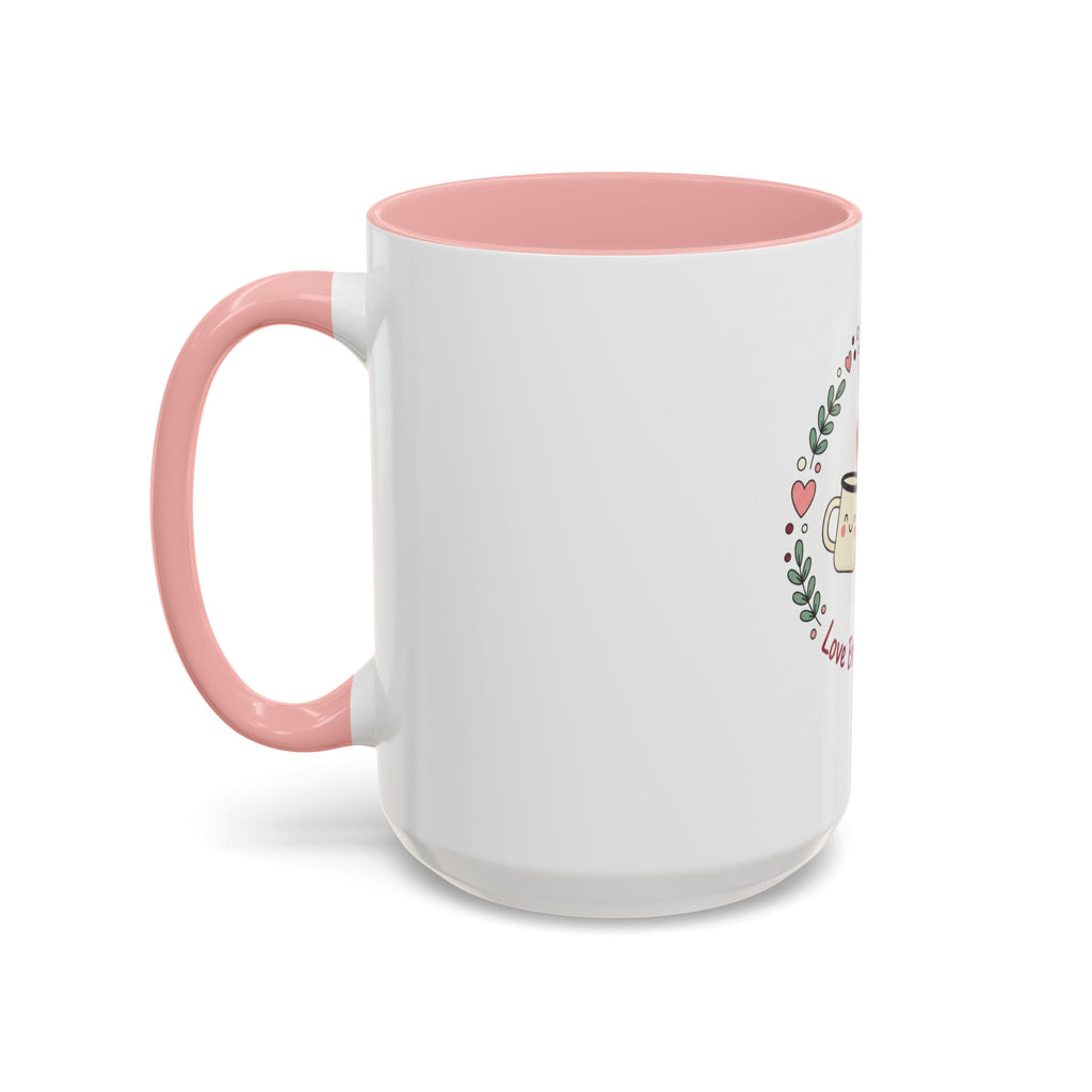Love Brewed Here Coffee Mug — Cute Kawaii Couples Mug (11/15oz)