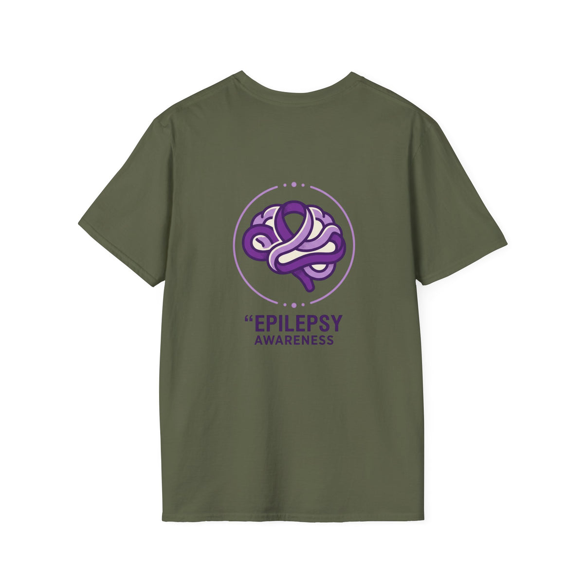 Epilepsy Awareness T-Shirt — Purple Ribbon Brain Design