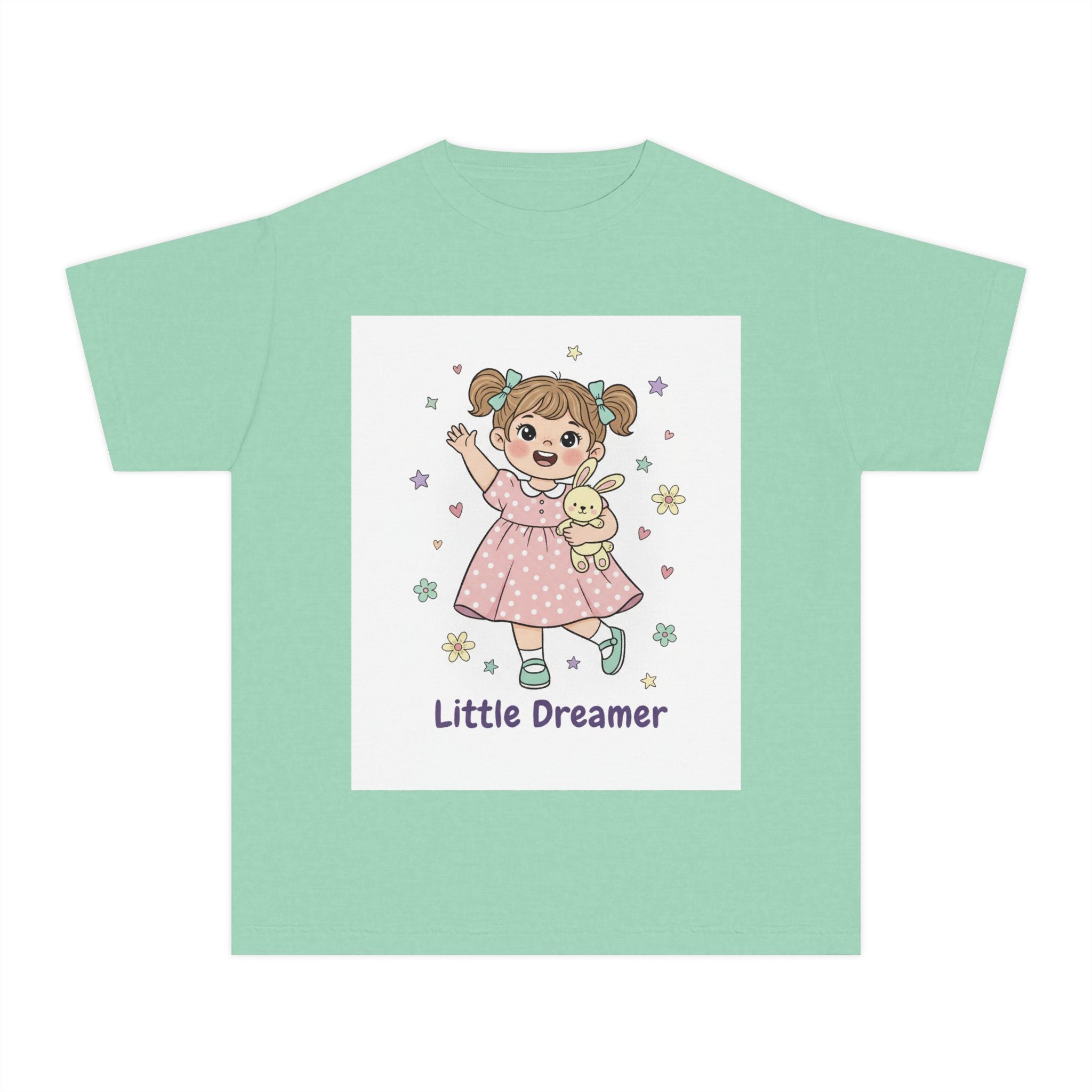 Little Dreamer Kids Tee — Cute Girl with Teddy Graphic