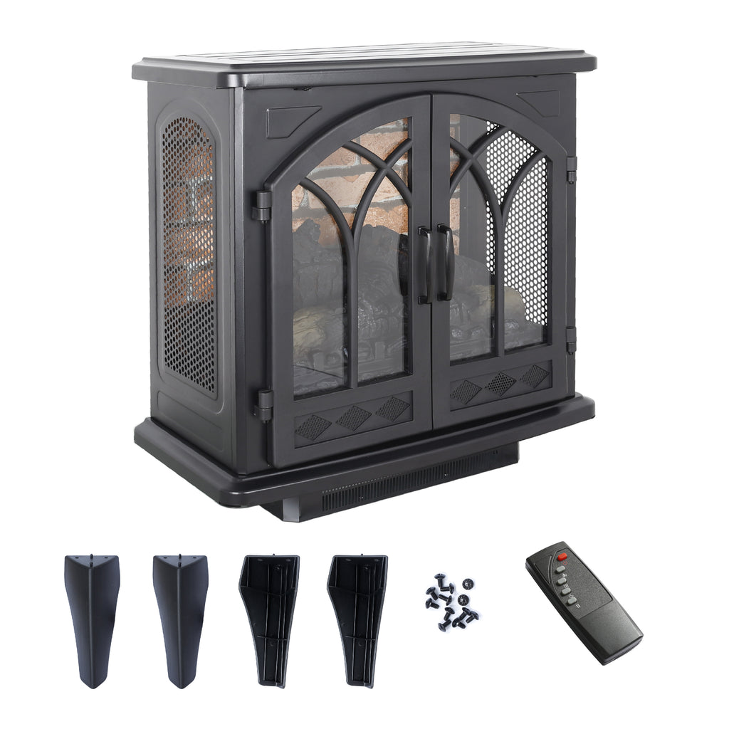 24-Inch 3D Infrared Electric Fireplace Stove with Remote