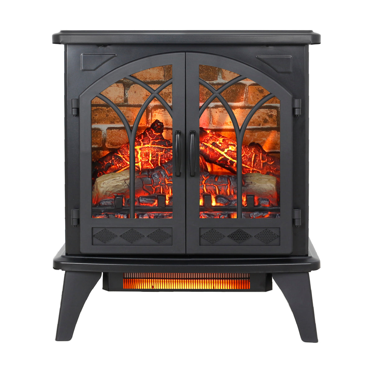 24-Inch 3D Infrared Electric Fireplace Stove with Remote
