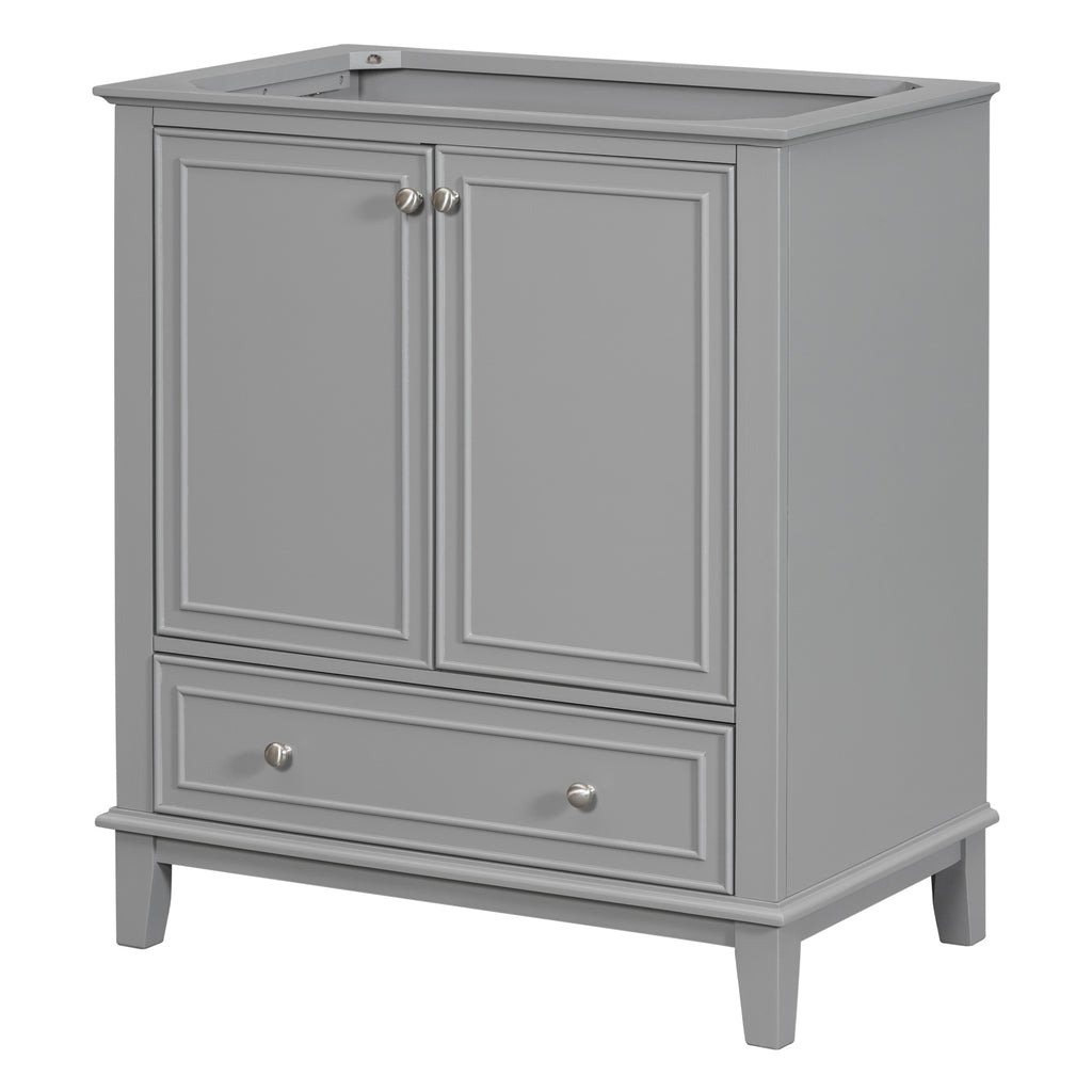 30-Inch Gray Bathroom Vanity Base with Storage – Cabinet Only