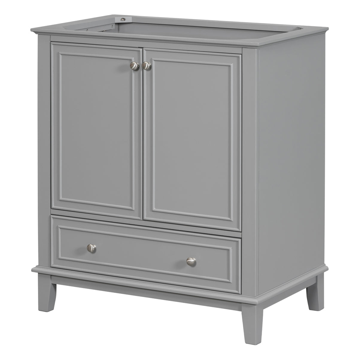30-Inch Gray Bathroom Vanity Base with Storage – Cabinet Only